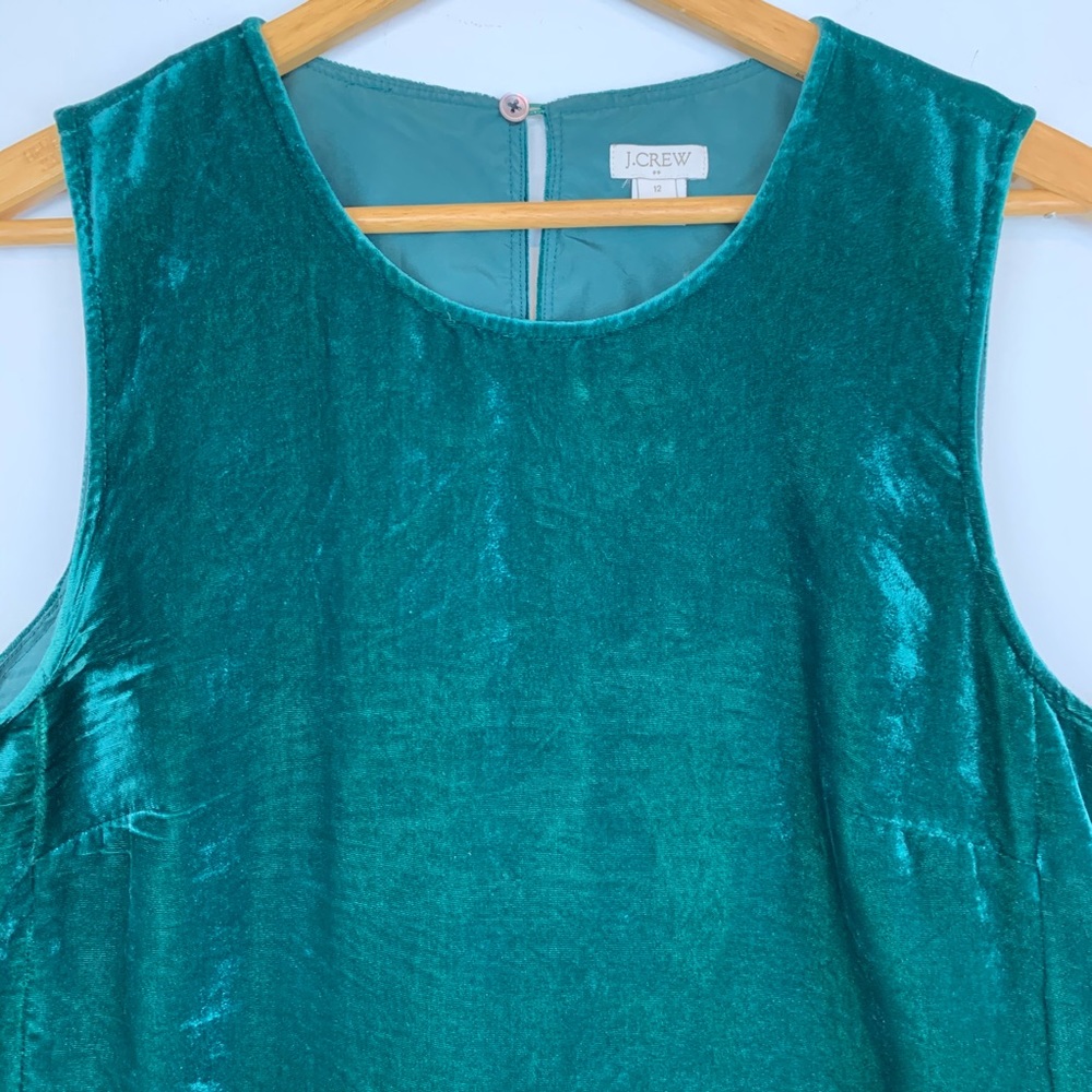 J.crew Blouse Top Size 12 Green Crushed Velvet 12 - Picture 4 of 8